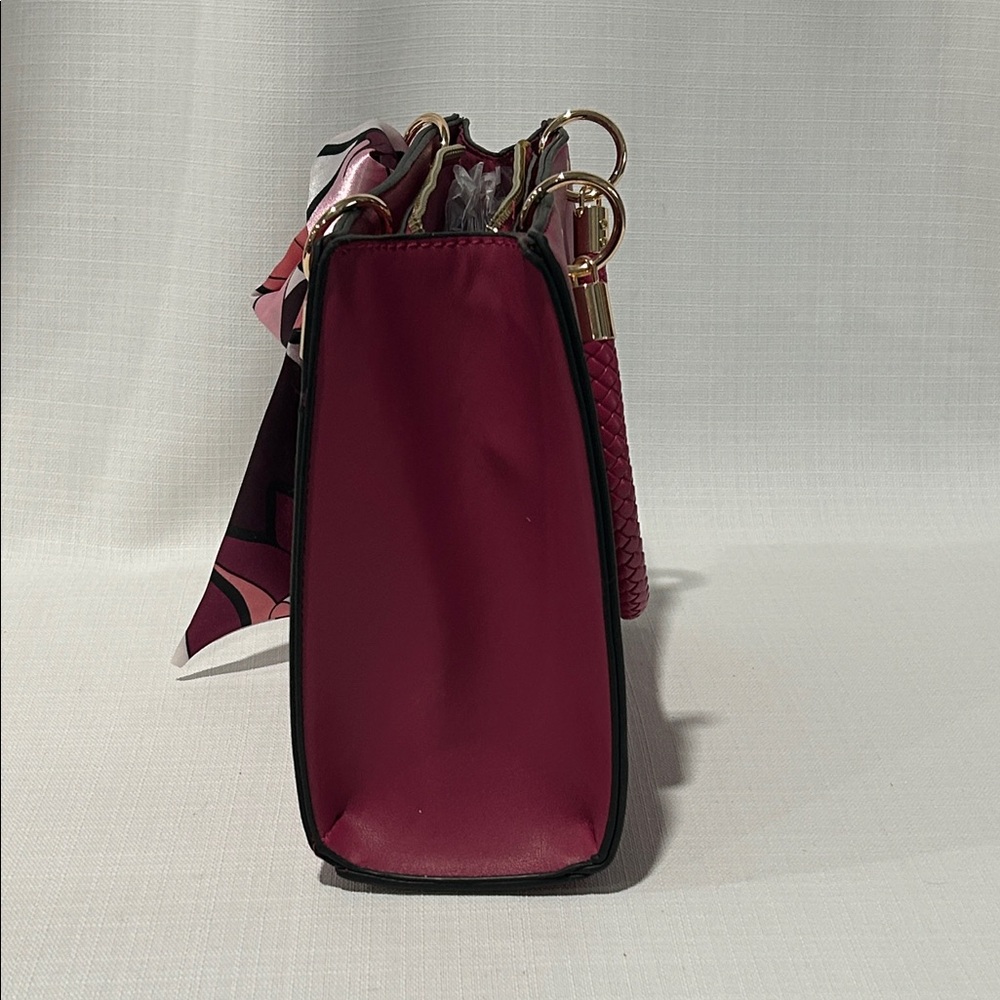 Malibu Sky Fuchsia Quilted Satchel with Scarf - Picture 2 of 6